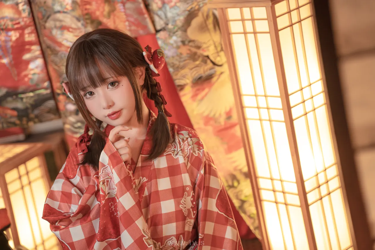 爆机少女喵小吉MiaoXiaoJi NO.064 Sweet Babe in Kimono(灼灼其华)